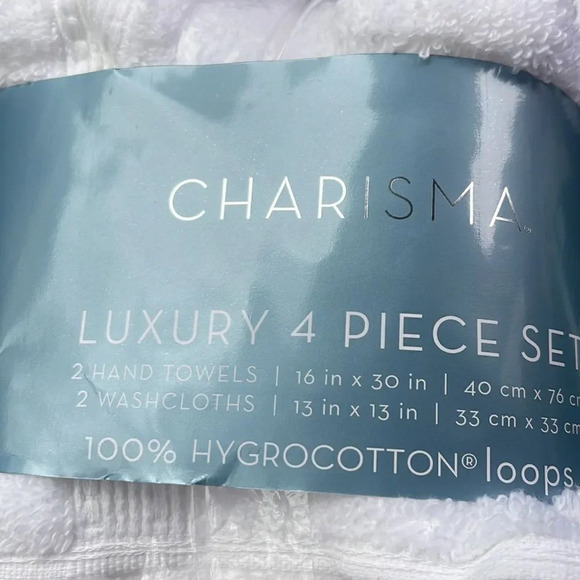 Charisma Soft 4-piece Hand and Washcloth Towel Set White - Picture 3 of 3